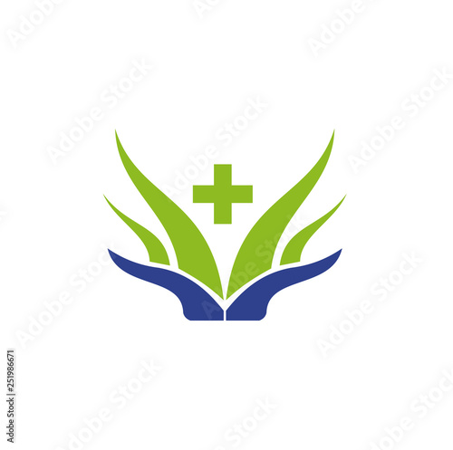 Medical and health care logo design vector template