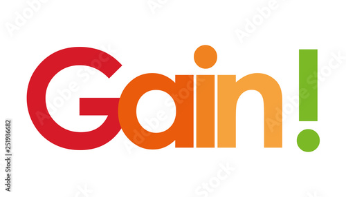 gain text in white background