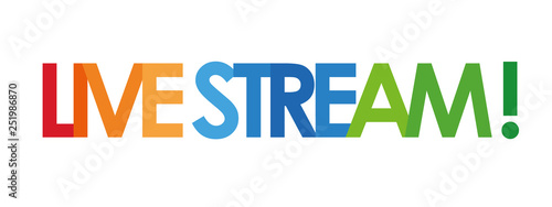 live stream text in white background