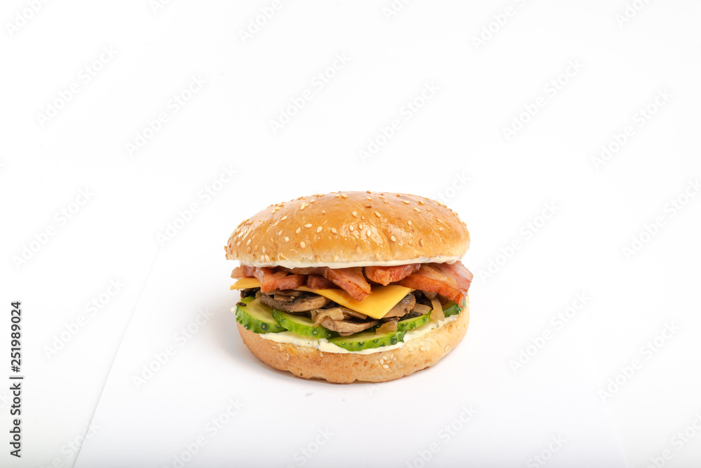 burger on white background burger on white background