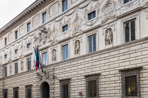Facade of Palazzo Spada in Rome, Italy