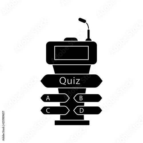Quiz game buzzer glyph icon