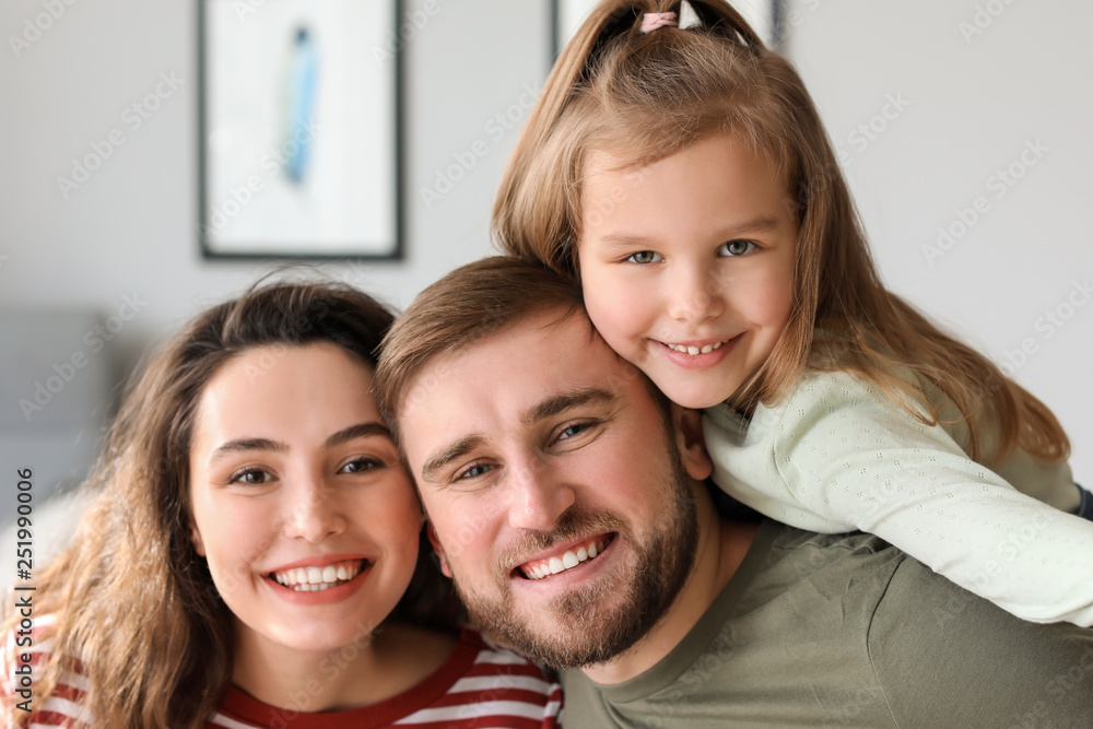 Portrait of happy family at home Portrait of happy family at home