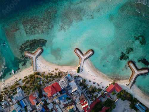 Maafushi island aerial view, Maldives