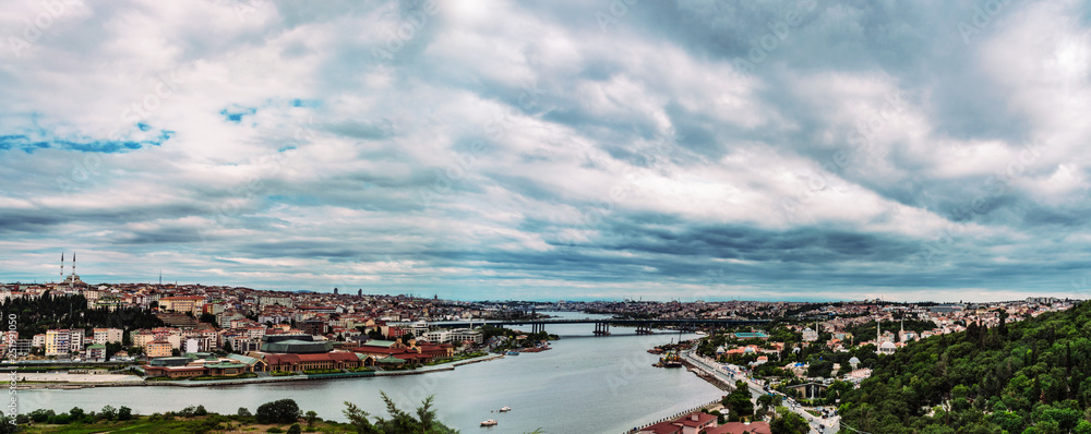 Panorama of Istanbul, view from Eyup-Pierre Loti point, Turkey