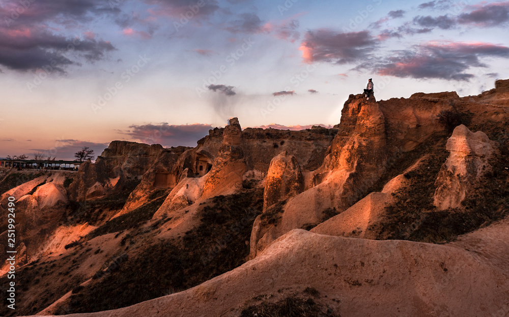 Sunset in the Red valley of Cappadocia