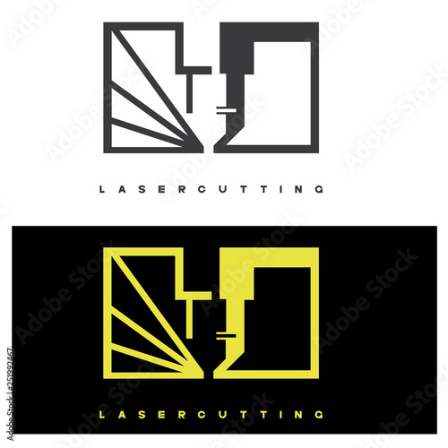  Iliumustration consisting of  CNC machine images in the form of a symbol or logo. Laser cutting, engraving.