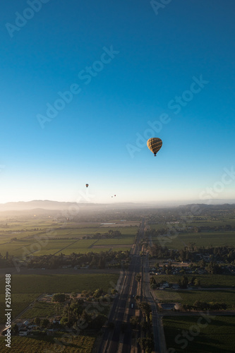 Napa Valley Hot Air Balloons on Vineyards