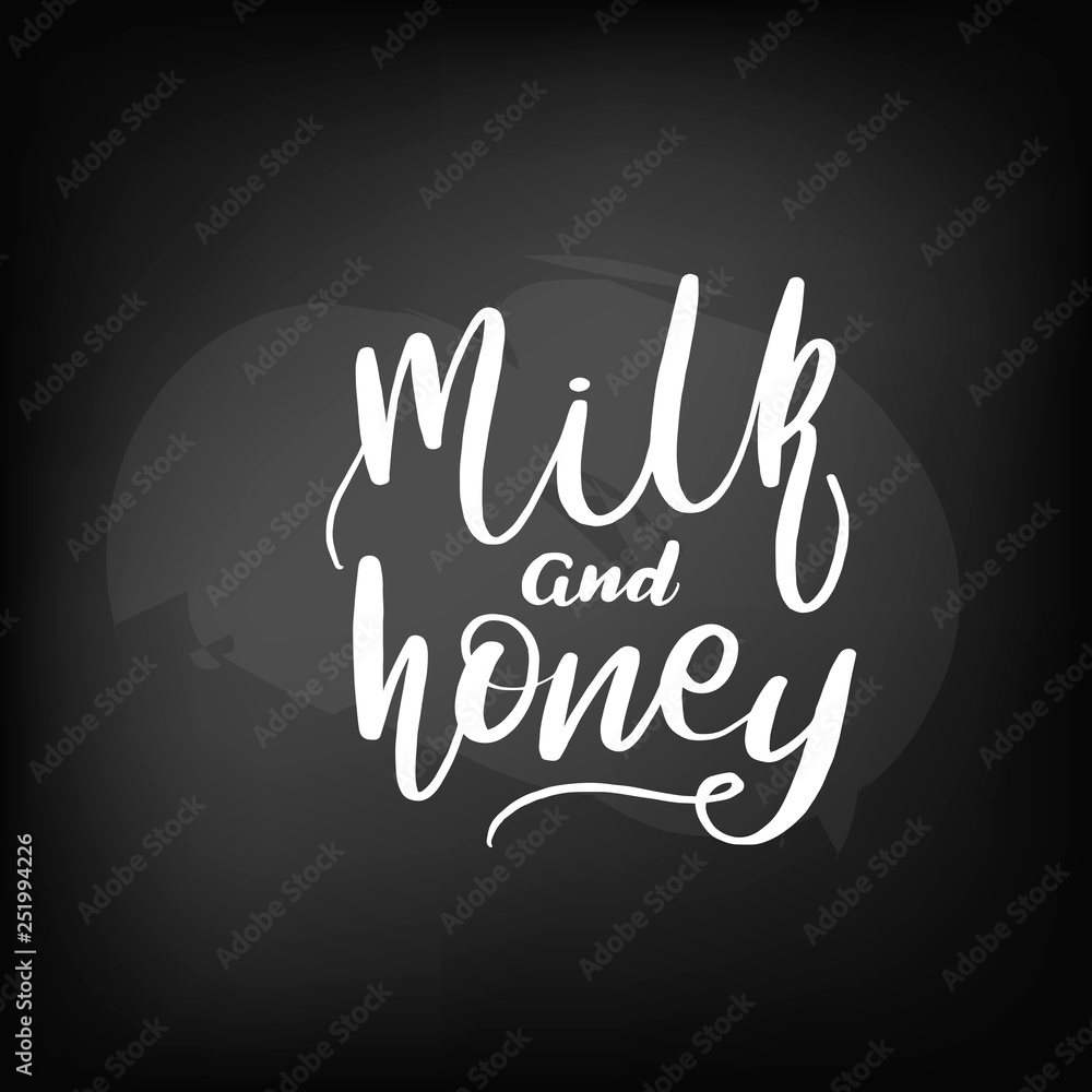 Obraz premium Chalkboard blackboard lettering milk and