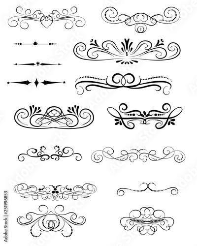 Set of decorative florish dividers, borders