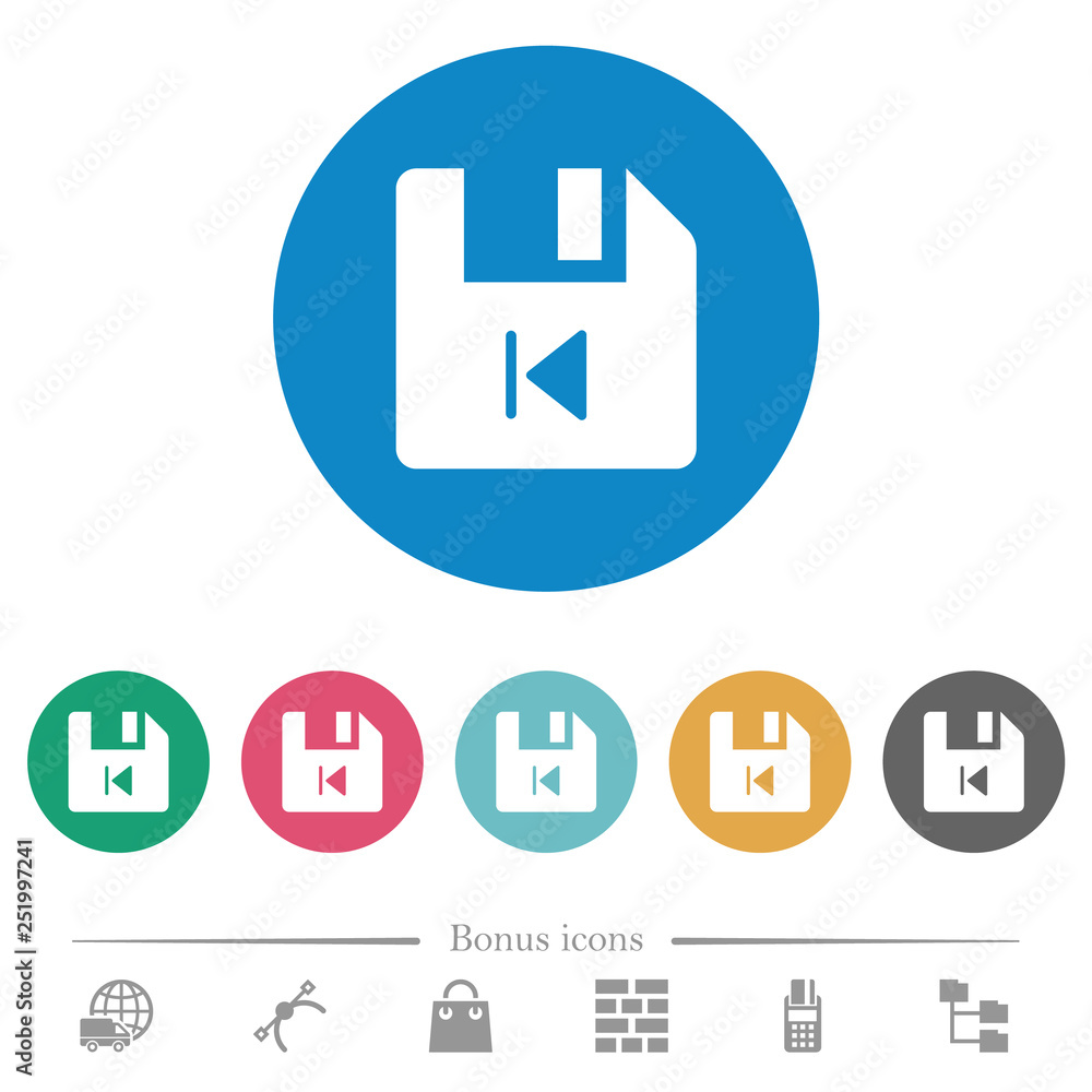 File previous flat round icons File previous flat round icons