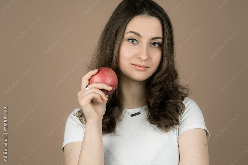 girl with an apple girl with an apple