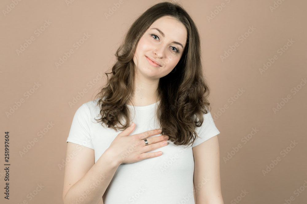 Fototapeta premium a girl is very positive
