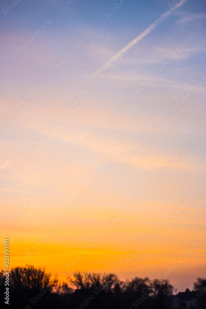 Fototapeta premium Trail after the plane in the sky.