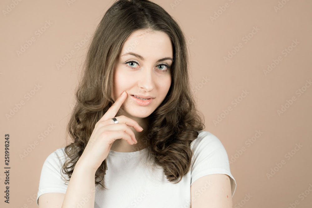 Fototapeta premium a girl is very positive