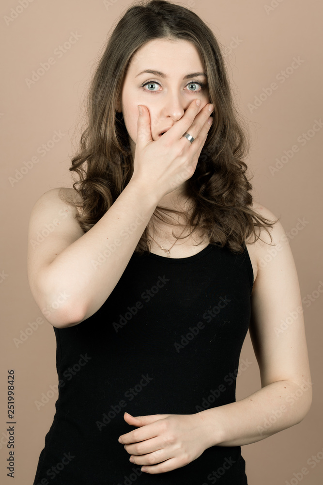 Girl with emotions sad anger mad scream Girl with emotions sad anger mad scream
