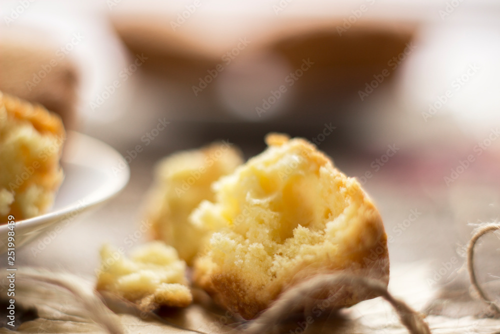 Sweet cupcakes on old wooden background. Macro. Sweet cupcakes on old wooden background. Macro.
