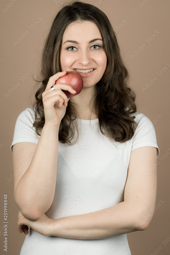 girl with an apple girl with an apple
