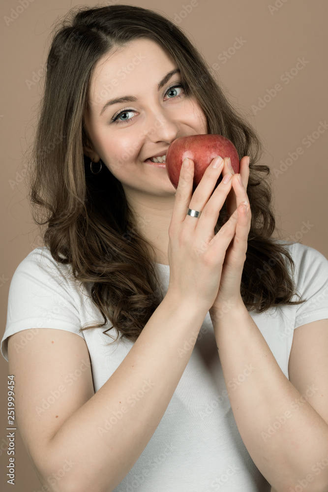 girl with an apple girl with an apple