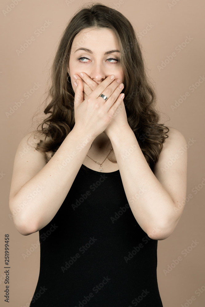 Girl with emotions sad anger mad scream Girl with emotions sad anger mad scream