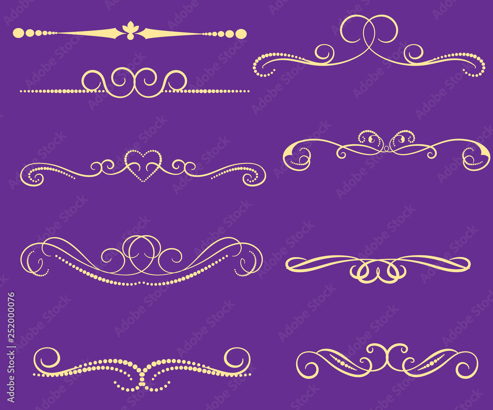 Set of decorative florish dividers, borders Set of decorative florish dividers, borders