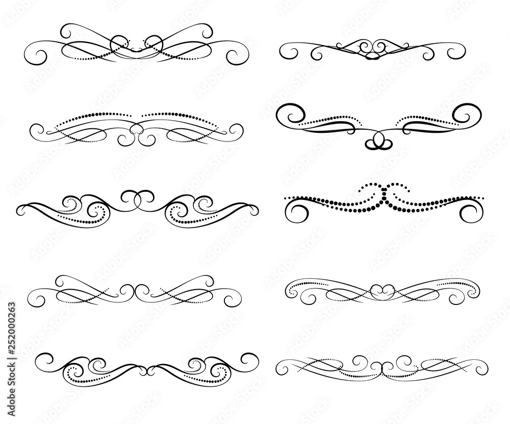 Fototapeta premium Set of decorative florish dividers, borders