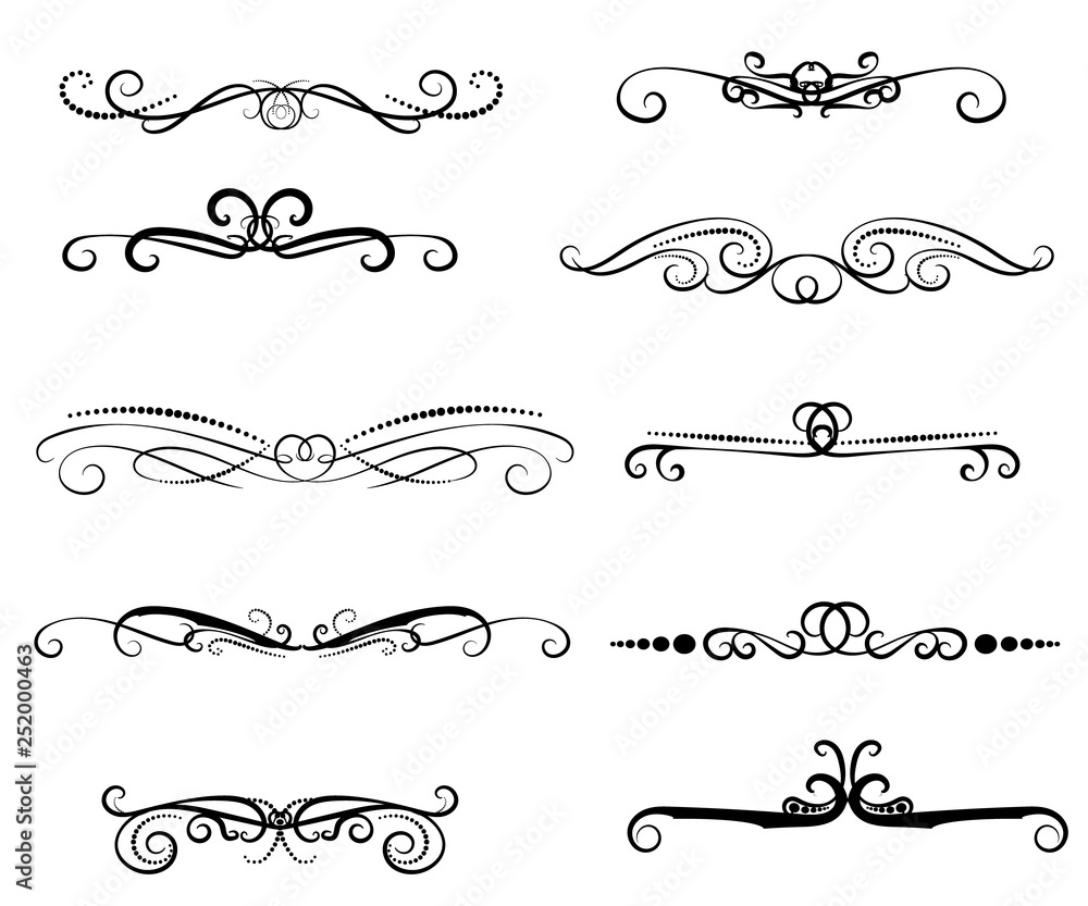 Fototapeta premium Set of decorative florish dividers, borders