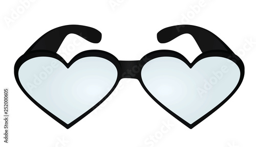 Heart glasses. vector illustration