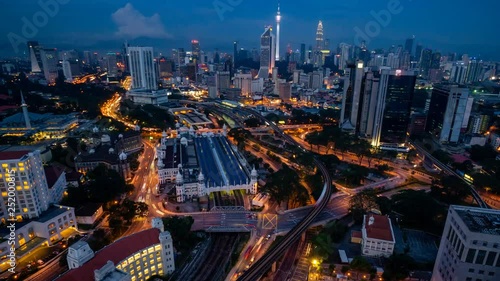 Wallpaper Mural 4K Cinematic Zooming Out Time Lapse Footage of Kuala Lumpur city skyline taken from TNB 2 Building near KL Sentral. Torontodigital.ca