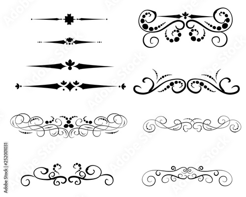 Set of decorative florish dividers, borders