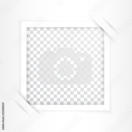 Retro photo frame with shadows. Vector illustration