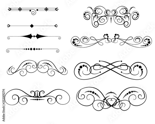 Set of decorative florish dividers, borders