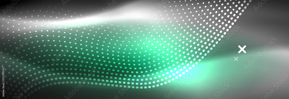 Glowing abstract wave on dark, shiny motion, Christmas and New Year magic space light. Techno abstract background Glowing abstract wave on dark, shiny motion, Christmas and New Year magic space light. Techno abstract background