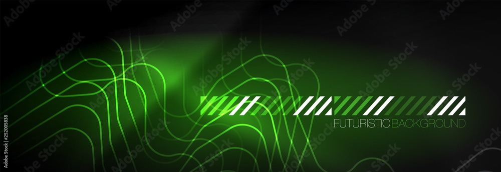 Dark neon light glowing template, abstract vector background lines Dark neon light glowing template, abstract vector background lines