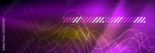 Shiny neon lights background, techno design, modern wallpaper for your project © antishock