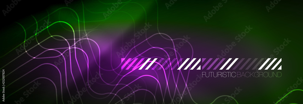 Shiny neon lights background, techno design, modern wallpaper for your project Shiny neon lights background, techno design, modern wallpaper for your project