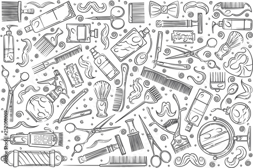 Hand drawn hairdresser tools