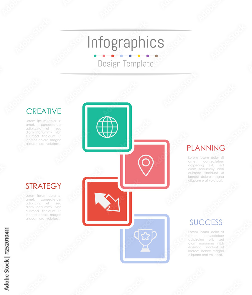 Infographic design elements for your business data with 7 options, parts, steps, timelines or processes. Vector Illustration.