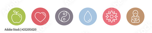 Yoga und Gesundheit - Symbole