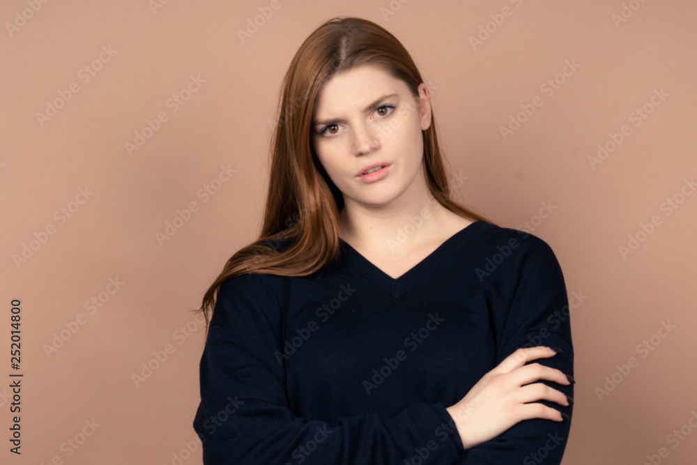 Obraz premium Girl with emotions sad anger mad scream