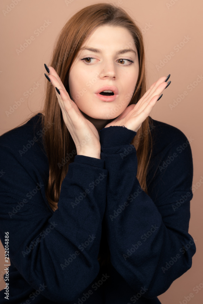 Girl with emotions sad anger mad scream Girl with emotions sad anger mad scream