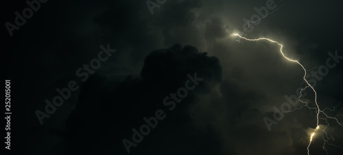 Lightning in a stormy clouds