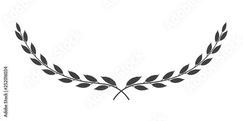 Vector laurel wreath icon isolated on white background