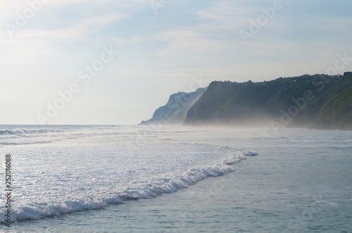 Melasti beach coastline in Bali, Indonesia