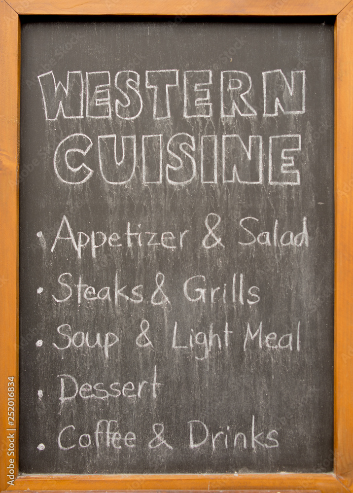 Fototapeta premium Menu on blackboard