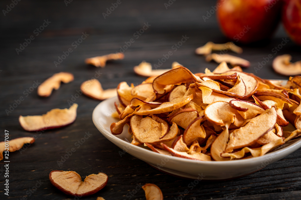 Homemade dried organic apple sliced Homemade dried organic apple sliced