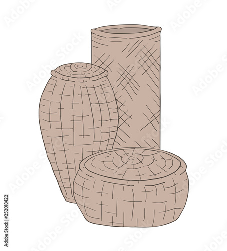 three old baskets draw