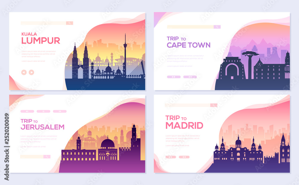 Fotografie Travel information brochure card set