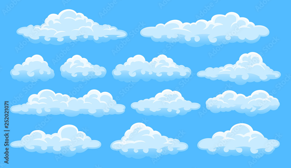 Fototapeta Set of cartoon clouds