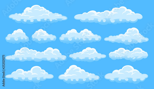 Set of cartoon clouds